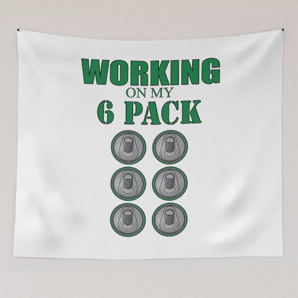 Item preview, Working on my 6 Pack - Funny - Green designed and sold by rclwow.