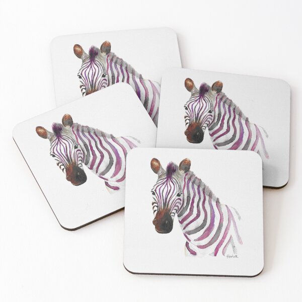 Item preview, pink striped zebra | water color designed and sold by thrine.