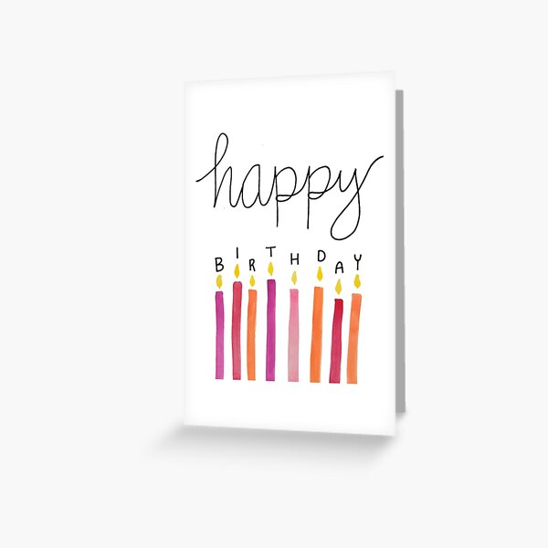 happy birthday candles pink Greeting Card