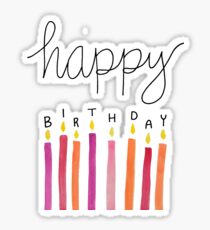 happy birthday candles pink Sticker