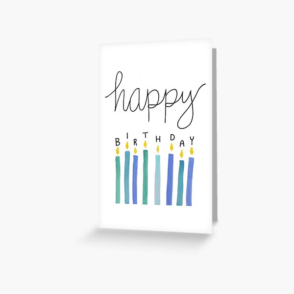 happy birthday candles blue Greeting Card