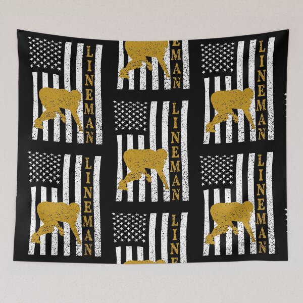 Item preview, Lineman American Football Distressed USA Flag designed and sold by Shakira Hauck.