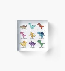 Dinosaur Chart Acrylic Block
