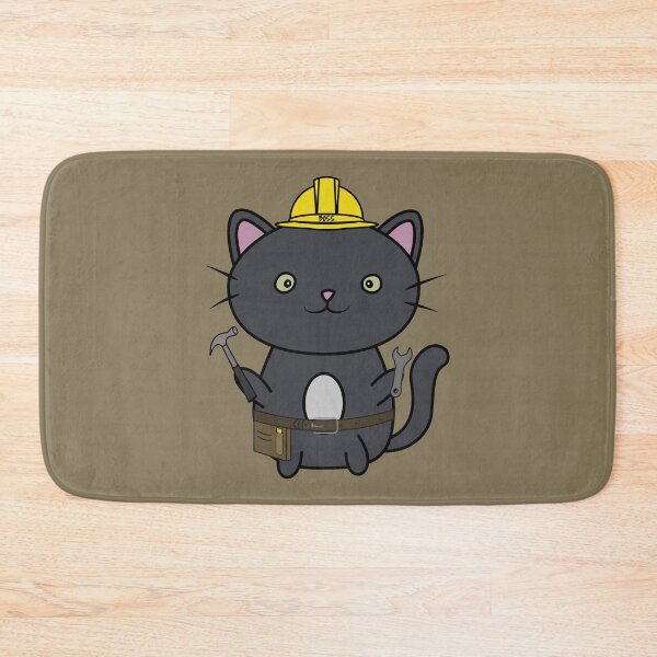 Item preview, Cute handyman cat - construction worker cat with tools designed and sold by xP42.