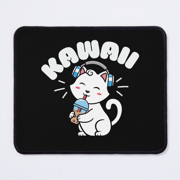 Item preview, Original kawaii cat drinking boba designed and sold by FurioInc.