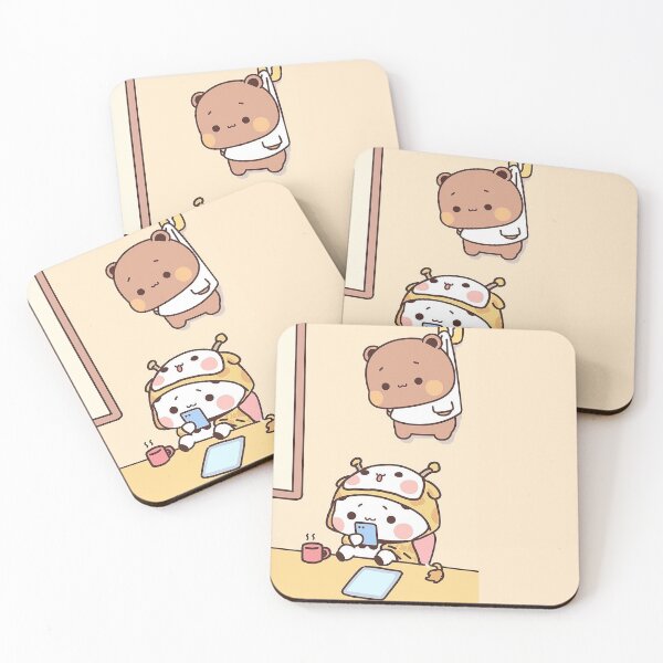 Item preview, Cute Dudu Is Hanging And Bubu Is Playing Phone designed and sold by gingersweet.