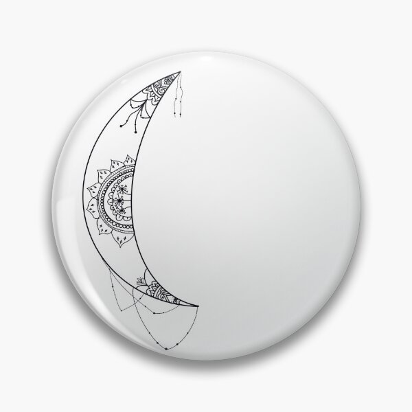 Item preview, Crescent moon mandala (black and white) designed and sold by RandiMullins.