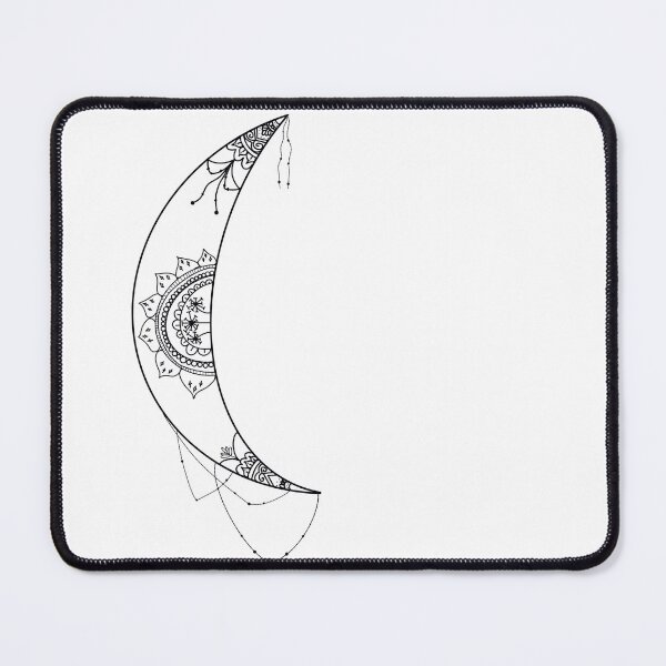 Item preview, Crescent moon mandala (black and white) designed and sold by RandiMullins.