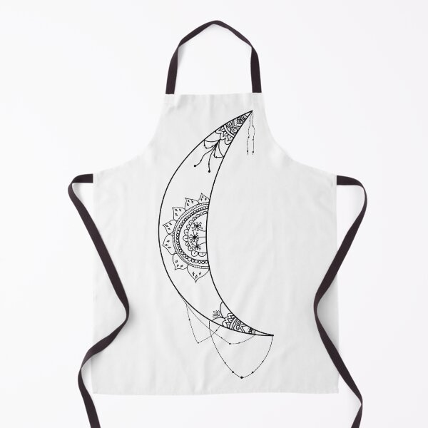 Item preview, Crescent moon mandala (black and white) designed and sold by RandiMullins.