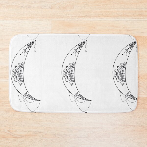 Item preview, Crescent moon mandala (black and white) designed and sold by RandiMullins.