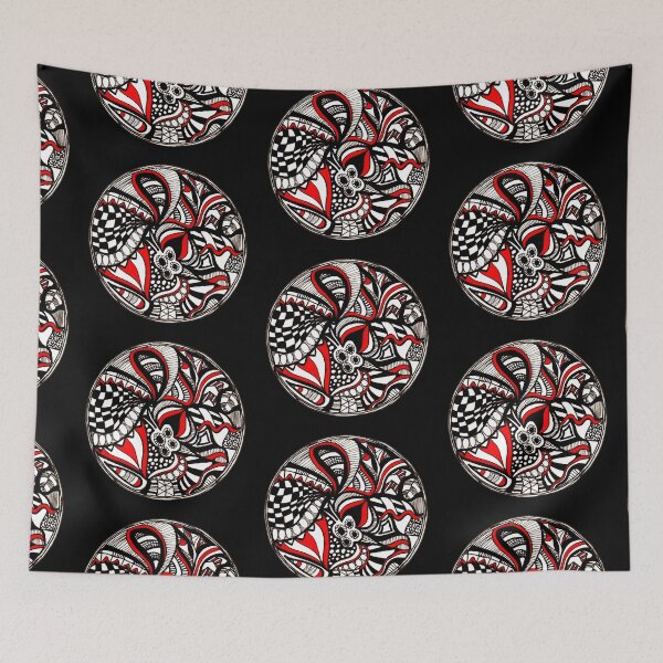 Item preview, Black and Red Ink Medallion Illustration designed and sold by Harriet Linton.