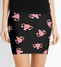Crazy Happy Uterus in Black, Large Mini Skirt