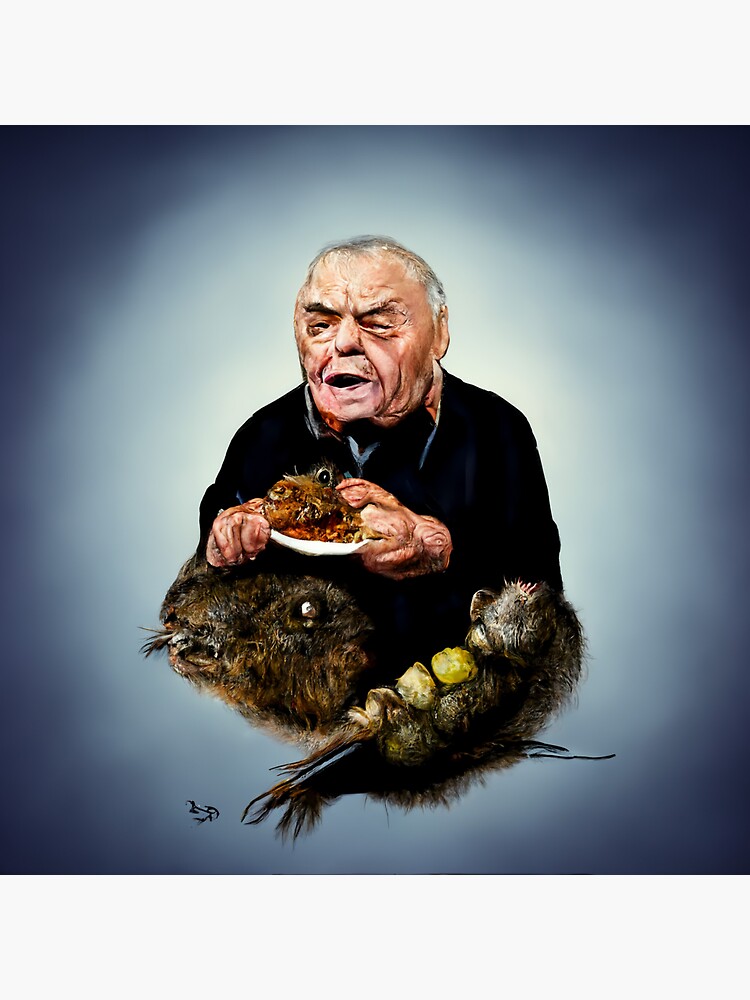 Thumbnail 3 of 3, Sticker, Ernest Borgnine eating a vole designed and sold by silusUK.