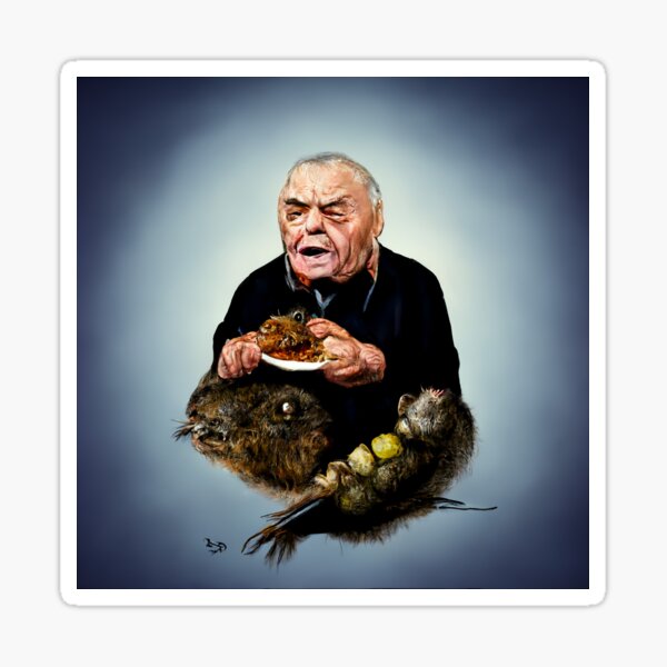 Ernest Borgnine eating a vole Sticker