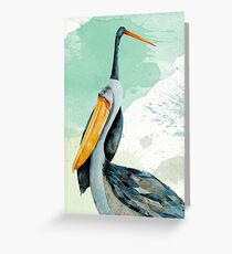 Percy the Pelican hangs out with friends Greeting Card
