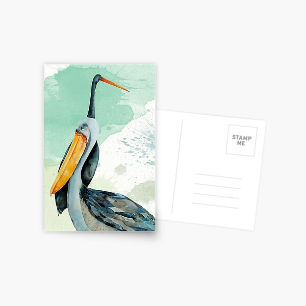 Percy the Pelican hangs out with friends Postcard