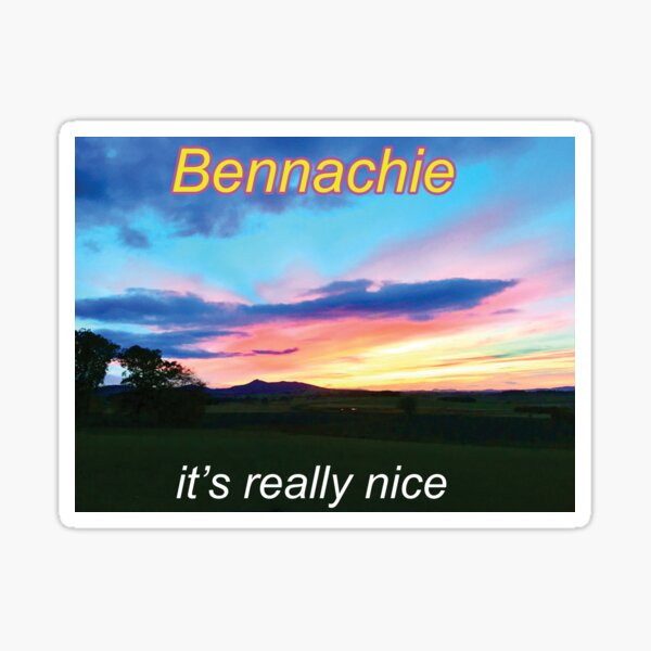 Bennachie (it's really nice) Scottish hill graphic t-shirt Sticker