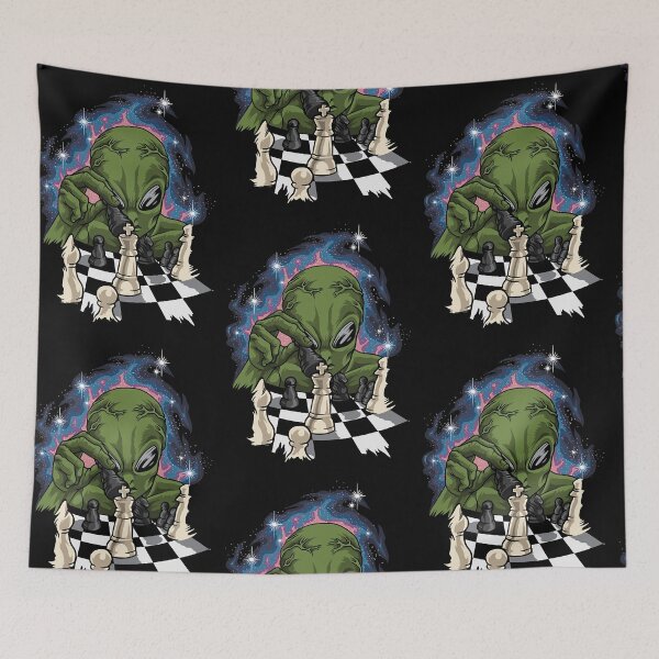 Item preview, Green Alien With Chessboard - Chess  designed and sold by MichelleS29177.