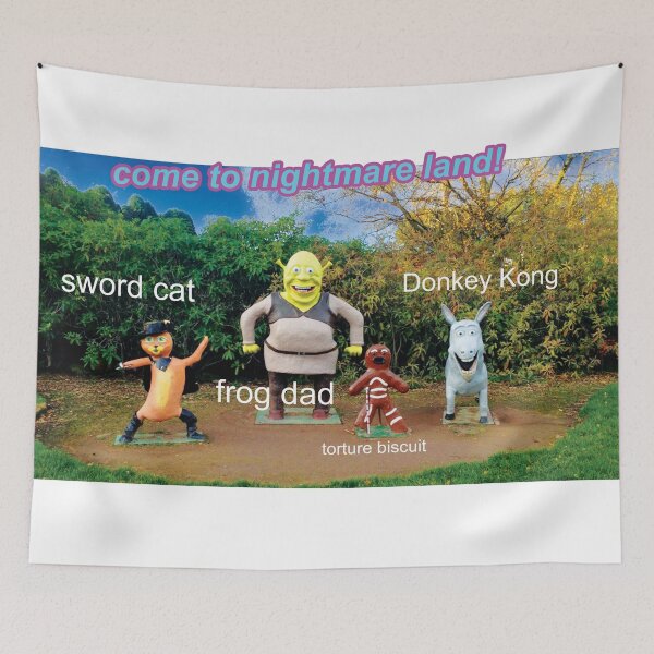 Item preview, Nightmare Shrek theme park graphic bad t-shirt designed and sold by JJ Bull.