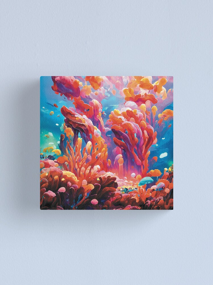 "Coral Reef Watercolor Painting Ocean Coral Reef Underwater Coral