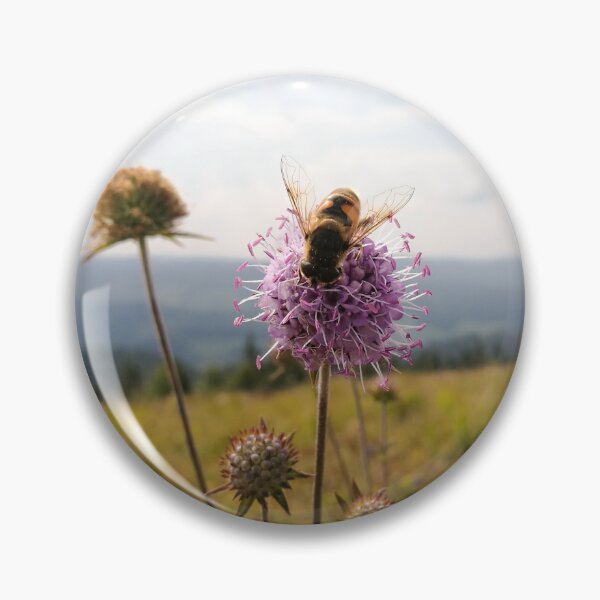 Item preview, Purple Meadow Flower with Bee in Mountain designed and sold by katiamelnik.