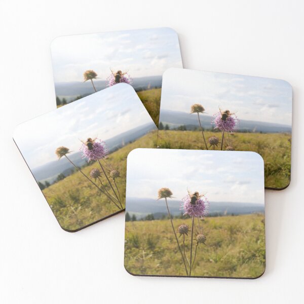 Item preview, Purple Meadow Flower with Bee in Mountain designed and sold by katiamelnik.