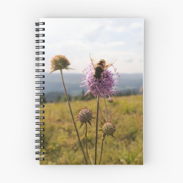 Item preview, Purple Meadow Flower with Bee in Mountain designed and sold by katiamelnik.
