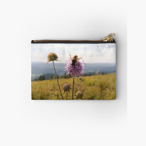 Item preview, Purple Meadow Flower with Bee in Mountain designed and sold by katiamelnik.
