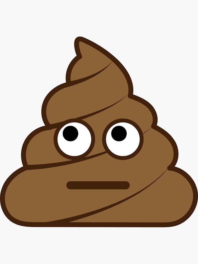 "Poop Emoji Rolling Eyes" Sticker by Redbubble