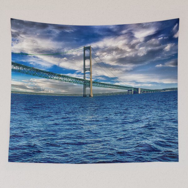 Item preview, The Mackinac Bridge from the Straits of Mackinaw designed and sold by Kathy Weaver.