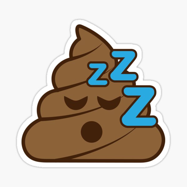 "Poop Emoji Sleeping" Sticker for Sale by Redbubble