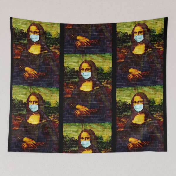 Item preview, Pandemic Mask Art Mona Lisa Graffiti  designed and sold by MichelleS29177.