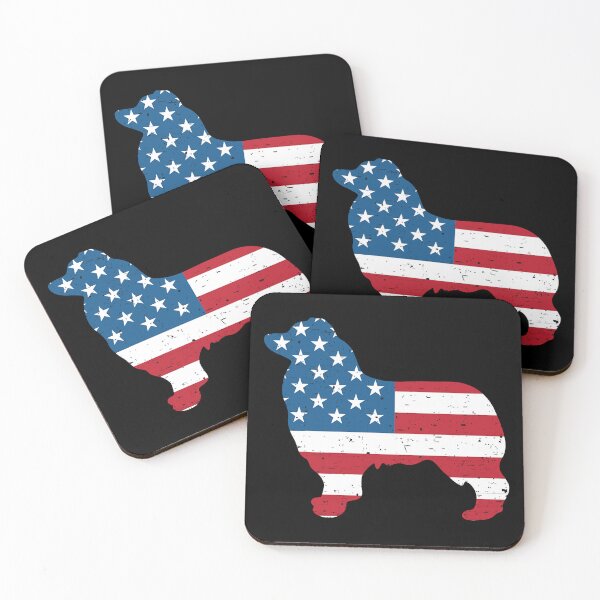 Item preview, Australian Shepherd - American Flag designed and sold by Lyda Hartmann.