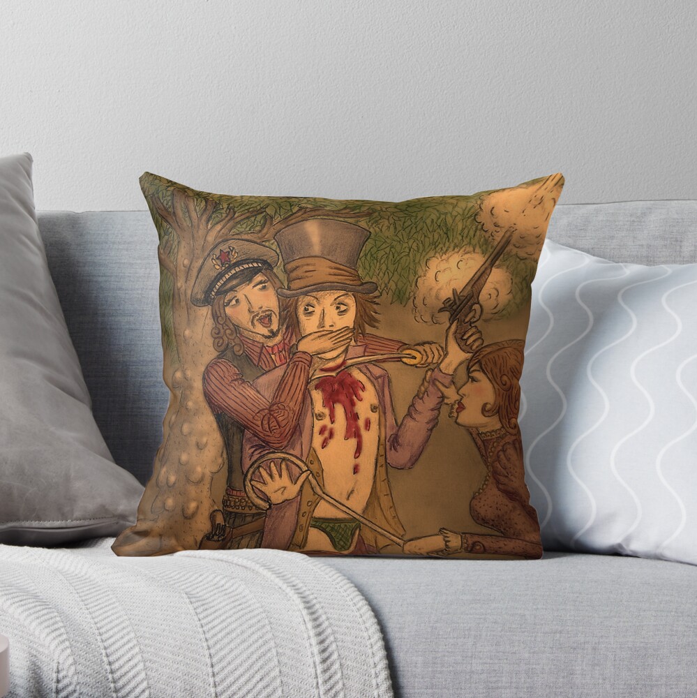 Slashing by O von Ordovich Throw Pillow