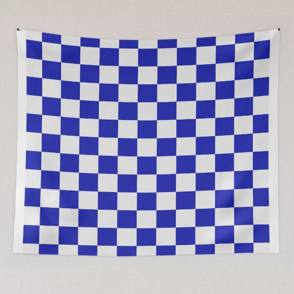 Artikelvorschau, Funky Checkered, Blau, Checkered Retro, Squares, Trendy, Boho, Trippy, 70er Vibes, Groovy Checkered entworfen und verkauft von lucentartshop1.
