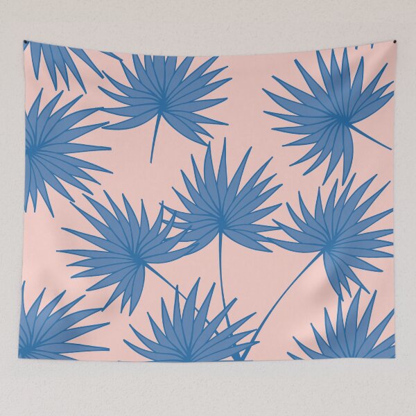 Item preview, Tropical Leaves Pattern Blue Saw Palmetto designed and sold by GraphicsClub.