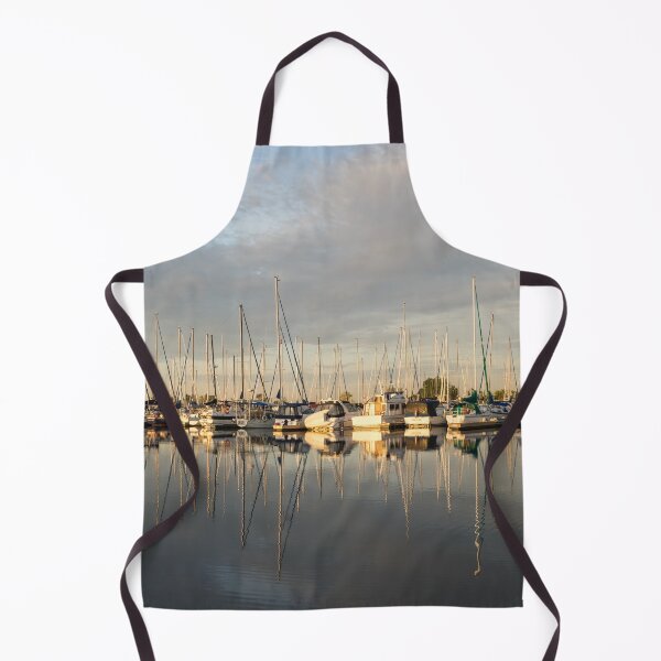 Item preview, Reflecting on Yachting - Golden Hour at a Serene Marina designed and sold by Georgia Mizuleva.