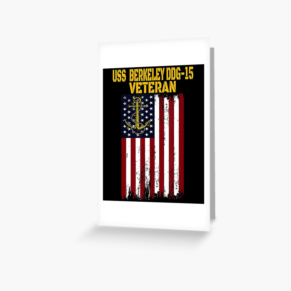 "Uss Berkeley Ddg15 Destroyer Veterans Day Father's Day Dad" Greeting