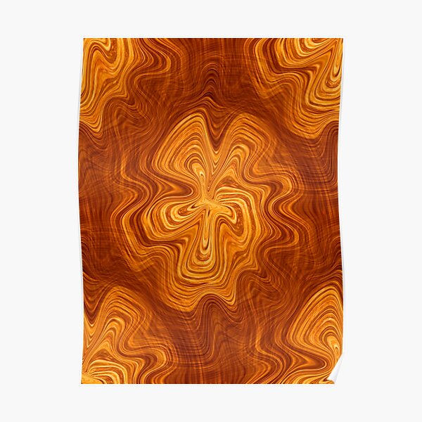 "Copper spiral flower liquid swirl painting" Poster for Sale by