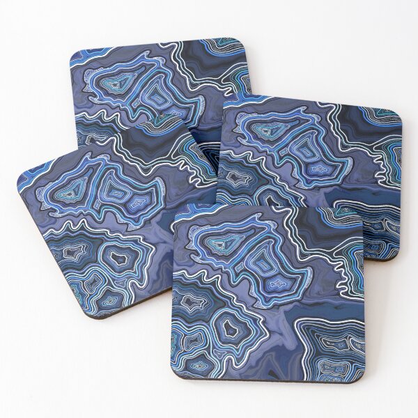 Item preview, Sapphire Hand Drawn Geode Digital Pattern designed and sold by Harriet Linton.