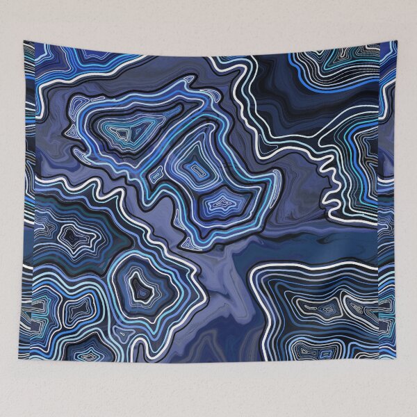 Item preview, Sapphire Hand Drawn Geode Digital Pattern designed and sold by Harriet Linton.
