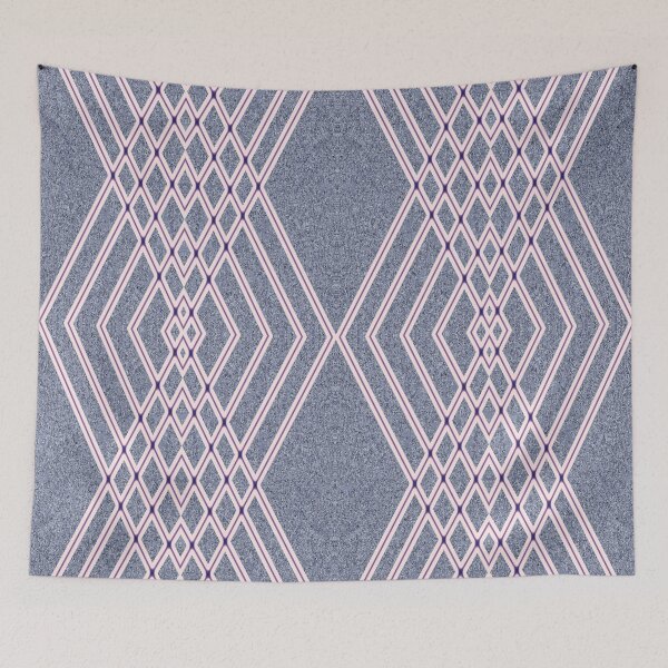Item preview, Pattern - Ballet Slipper Pink and Navy Peony Grid designed and sold by Gretchen Tiger.