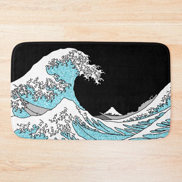 Item preview, The Great Glitter Cyan Wave off Kanagawa designed and sold by Harriet Linton.