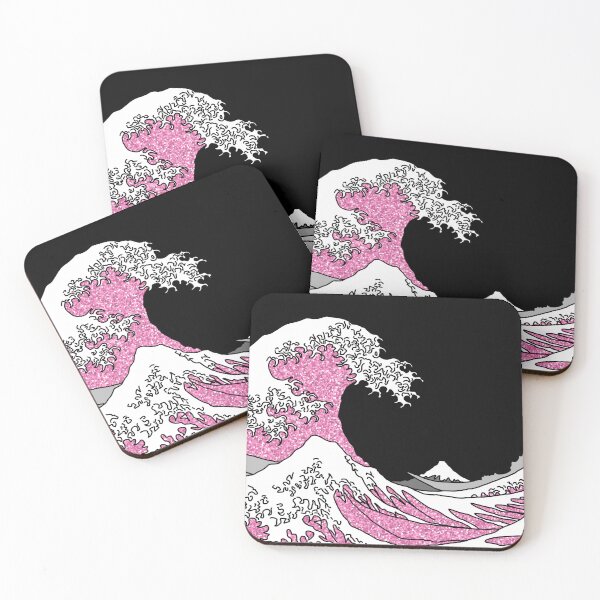 Item preview, The Great Pink Glitter Wave off Kanagawa designed and sold by Harriet Linton.