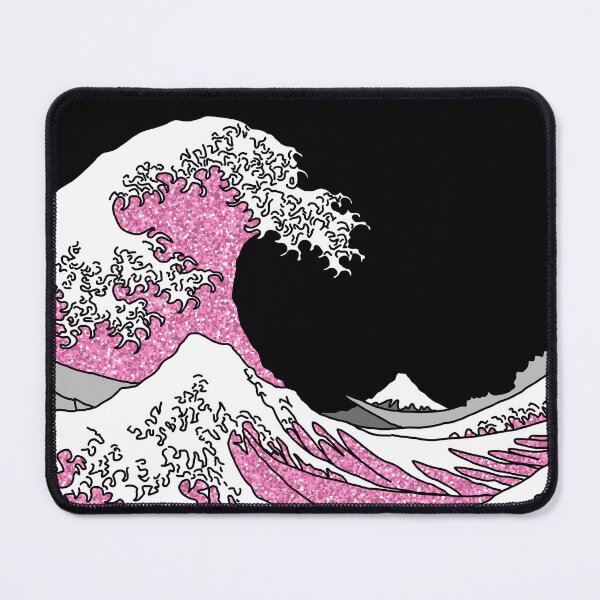 Item preview, The Great Pink Glitter Wave off Kanagawa designed and sold by Harriet Linton.
