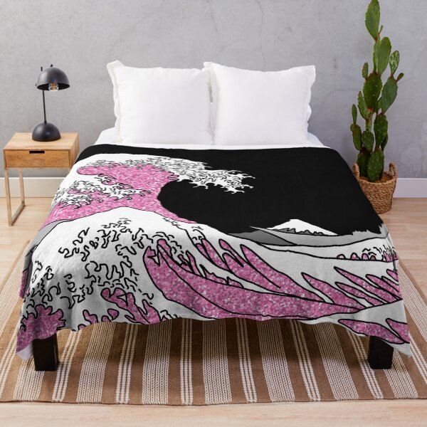 Item preview, The Great Pink Glitter Wave off Kanagawa designed and sold by Harriet Linton.