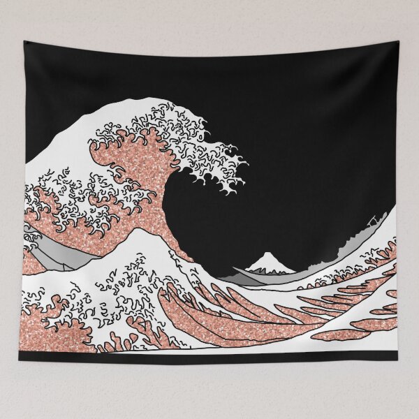 Item preview, The Great Orange Glitter Wave off Kanagawa designed and sold by Harriet Linton.