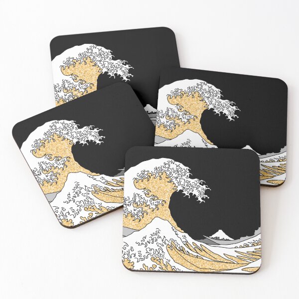 Item preview, The Great Gold Glitter Wave off Kanagawa designed and sold by Harriet Linton.