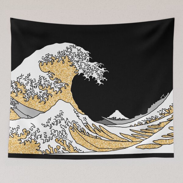 Item preview, The Great Gold Glitter Wave off Kanagawa designed and sold by Harriet Linton.