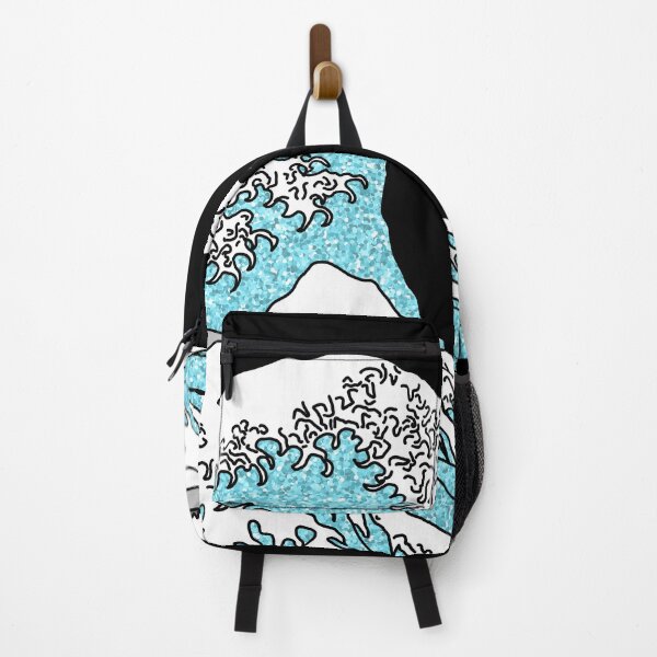 Item preview, The Great Glitter Cyan Wave off Kanagawa designed and sold by Harriet Linton.